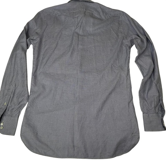 Suitsupply Mens Blue White Houndstooth Cotton Dress Shirt See Description - Picture 3 of 11